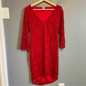 Beautiful Guess Red Lace Bodycon dress